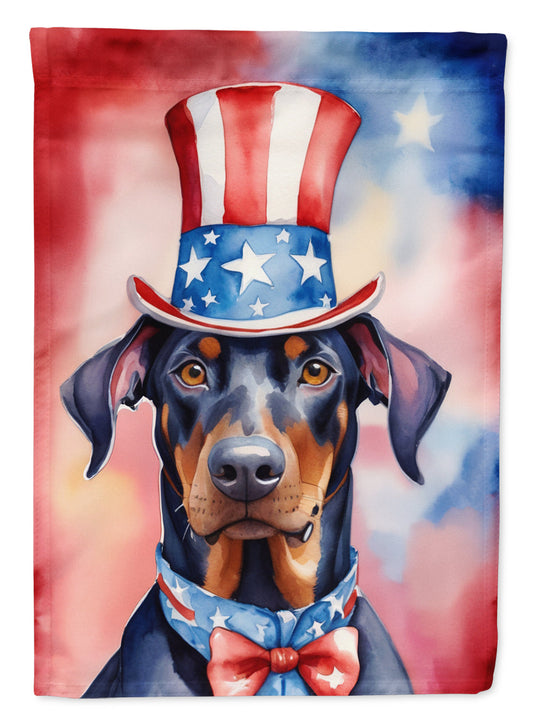 Doberman Pinscher Patriotic American Garden Flag
