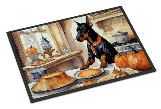 Doberman Pinscher Fall Kitchen Pumpkins Doormat