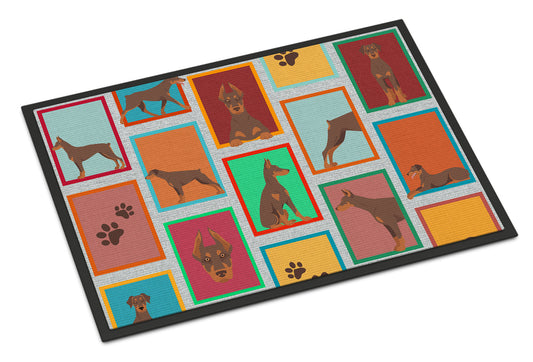 Lots of Red Doberman Pinscher Doormat